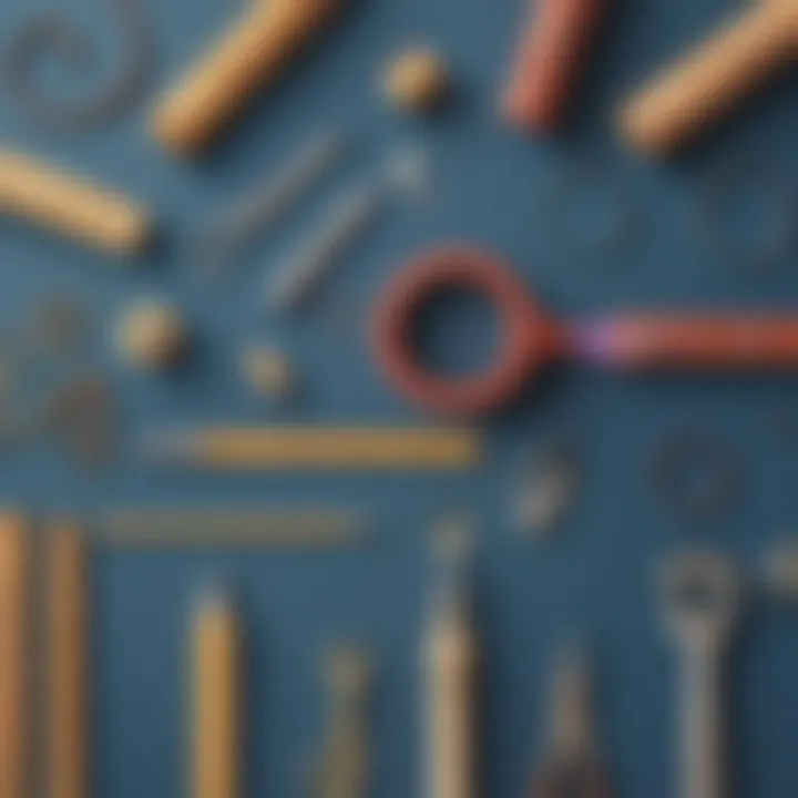 Various tools used for making rubber band bracelets
