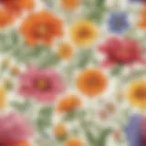 A close-up of colorful flower sketches showcasing various techniques