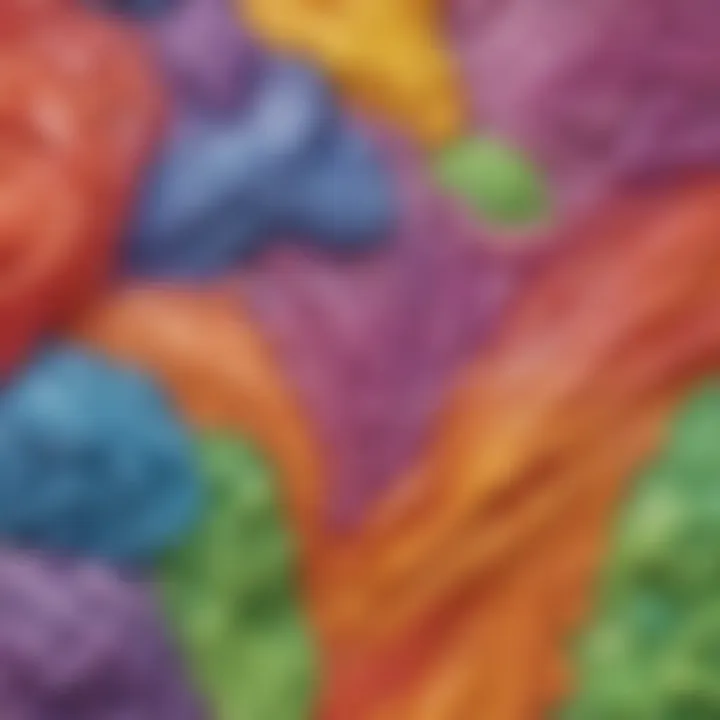 Vibrant slime showcasing various textures and colors