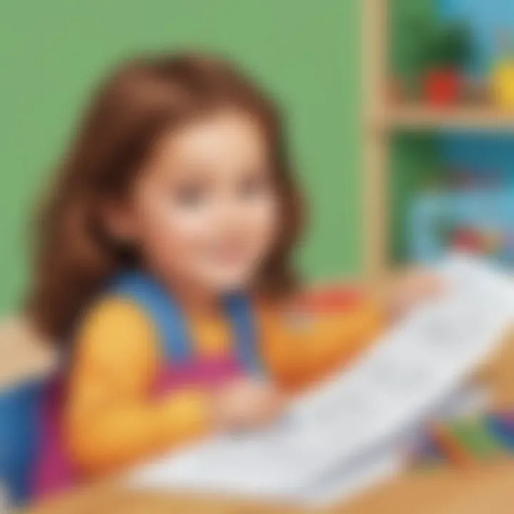 Colorful workbook pages for kindergarten activities