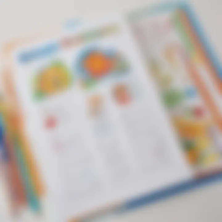 Diverse types of workbook pages designed for early education