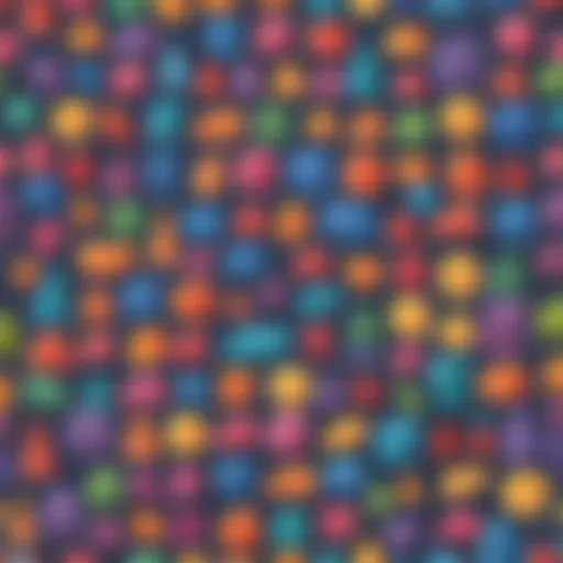 Colorful worksheet featuring various shapes and colors