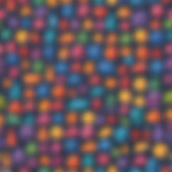 Colorful worksheet featuring various shapes and colors