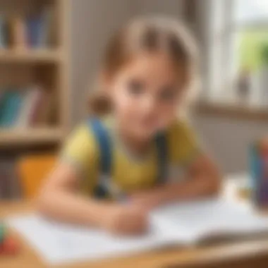 Young Child in the Midst of Creative Writing Young child engaging in creative writing activity