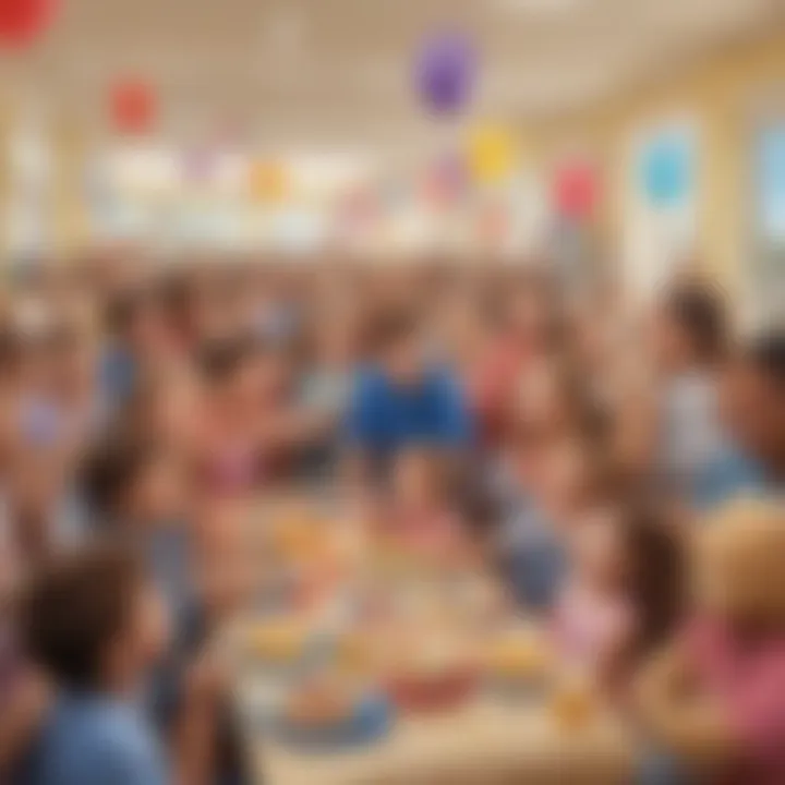 Children joyfully engaging in interactive activities at a Build-A-Bear birthday celebration.