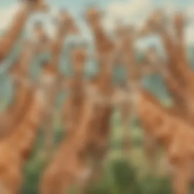 Social Interactions Among Giraffes Giraffes interacting socially in their herd