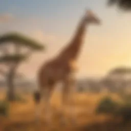 A majestic giraffe standing tall in the savanna