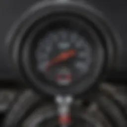 Close-up of Costco tire inflator showcasing its control panel and pressure gauge.