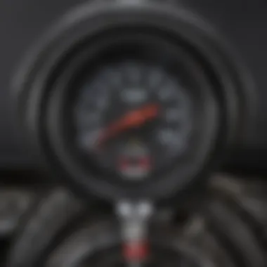 Detailed View of Control Panel and Pressure Gauge Close-up of Costco tire inflator showcasing its control panel and pressure gauge.