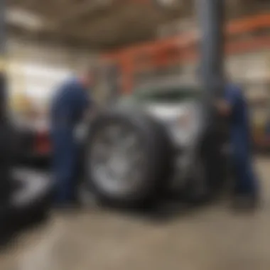 Professional tire installation at the Costco Waterfront Tire Center