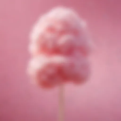 Fluffy pink cloud of sweetness on a stick