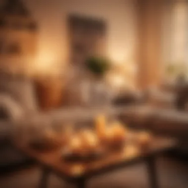 Cozy living room with scented candles