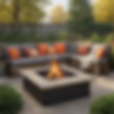 Portable fire pit with cozy seating area