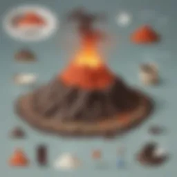 Materials needed for a mini volcano experiment