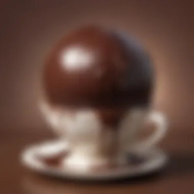 Luxurious melting chocolate sphere