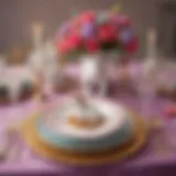 Vibrant table setting adorned with unicorn-themed decorations