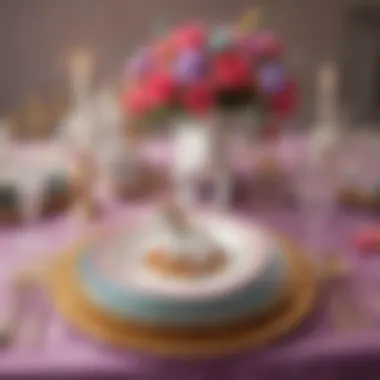 Enchanting Table Setting Vibrant table setting adorned with unicorn-themed decorations