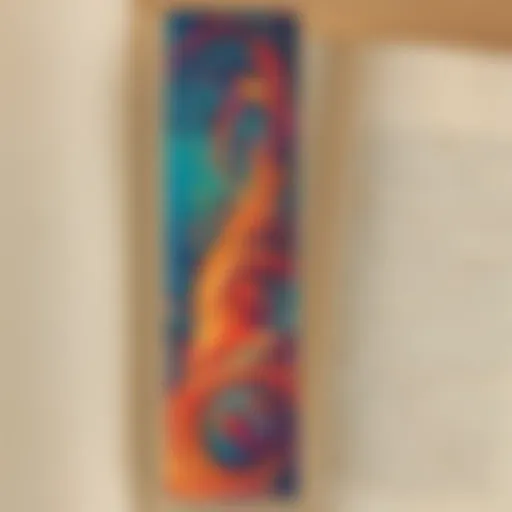 Creative bookmark with vibrant colors and abstract shapes