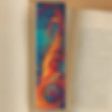 Vibrant Abstract Bookmark Design Creative bookmark with vibrant colors and abstract shapes