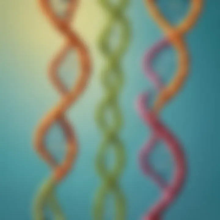 DNA double helix with question marks
