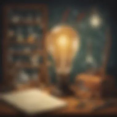 Illuminating Inquiry: The Light Bulb Moment Light bulb surrounded by scientific tools