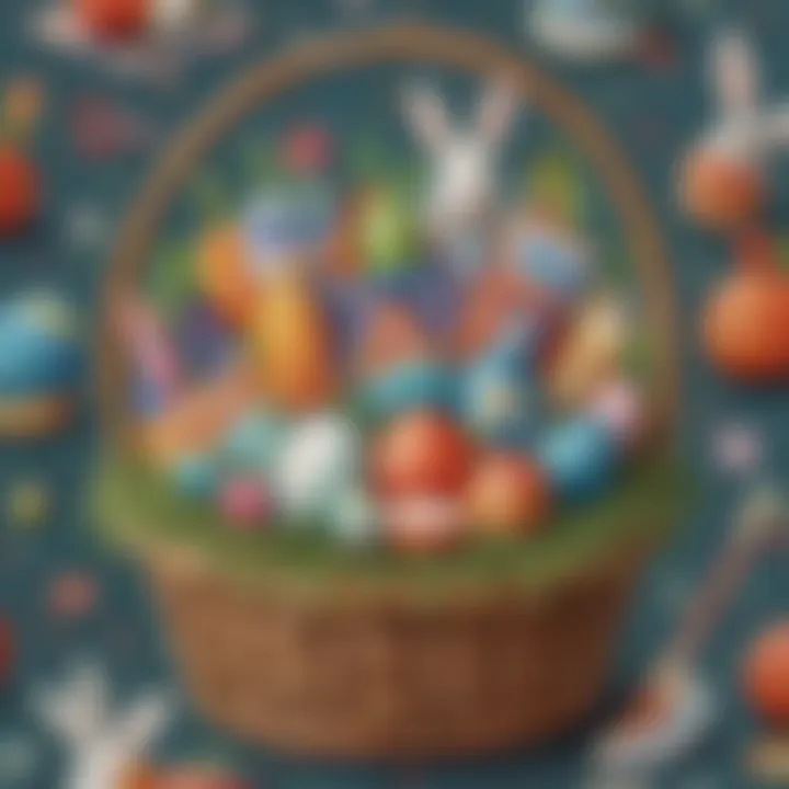 Colorful hockey-themed Easter basket filled with goodies