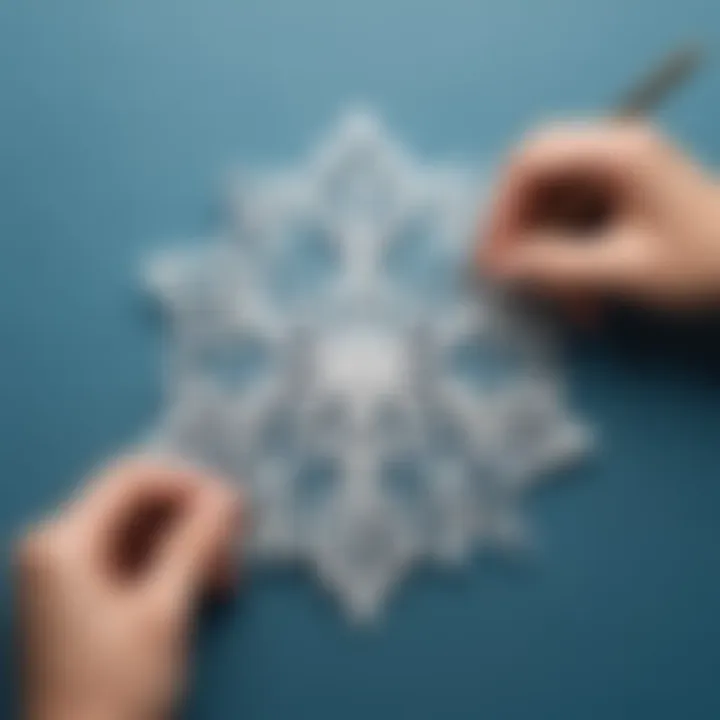 Paper snowflake cutting technique