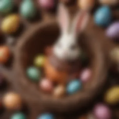 Delicious Easter Bunny Chocolate Eggs Easter Bunny themed chocolate eggs in a nest