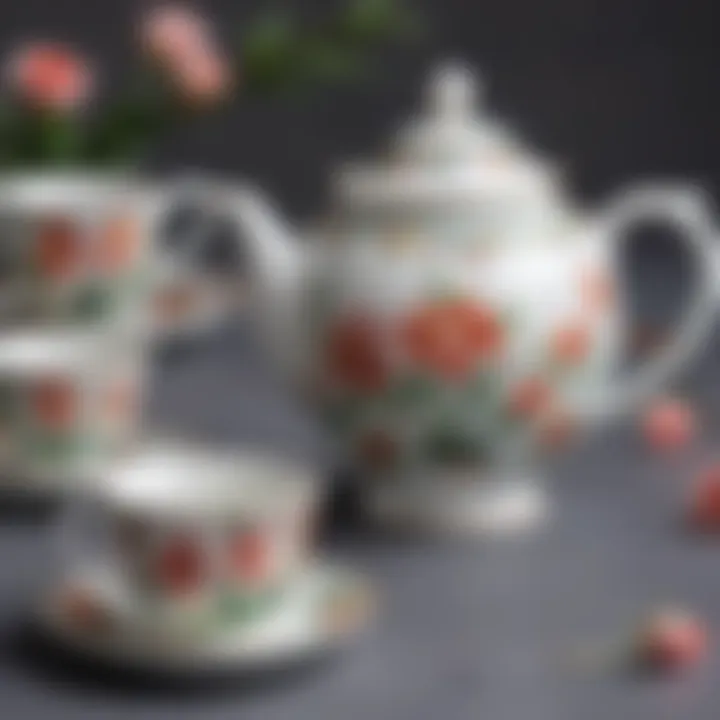 Delicate hand-painted porcelain tea set for a touch of sophistication