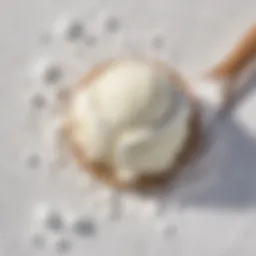 Freshly gathered snow as a base for ice cream