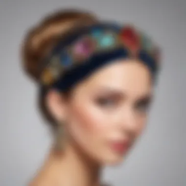 Luxurious velvet headband with gemstone embellishments