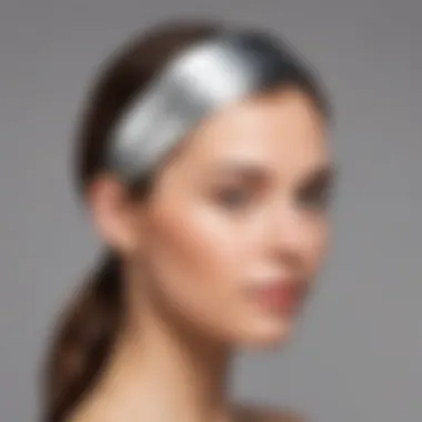 Modern leather headband with metallic accents