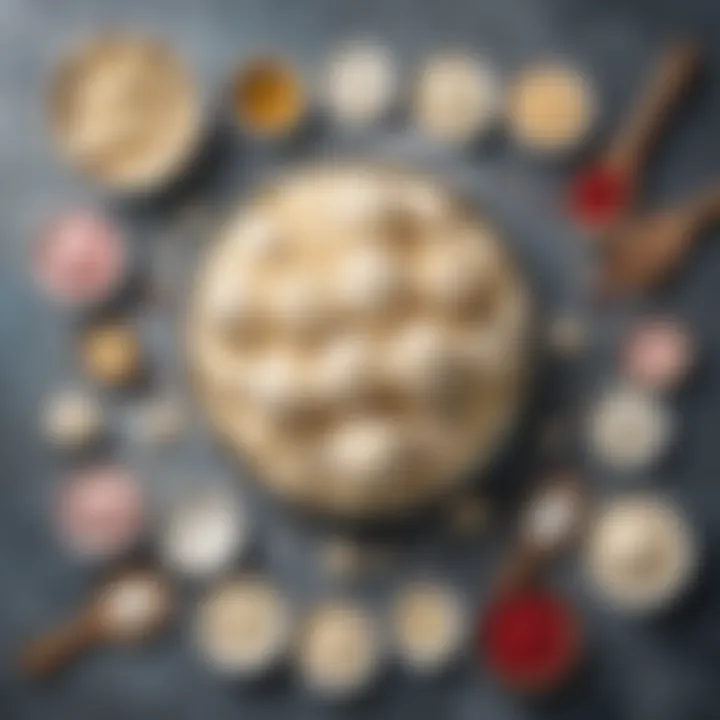 Ingredients laid out for making ice cream