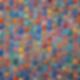 Colorful glass beads arranged for wind chime design