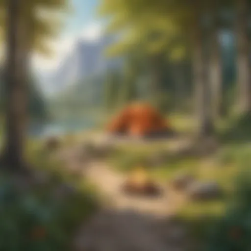 A serene campsite nestled in nature