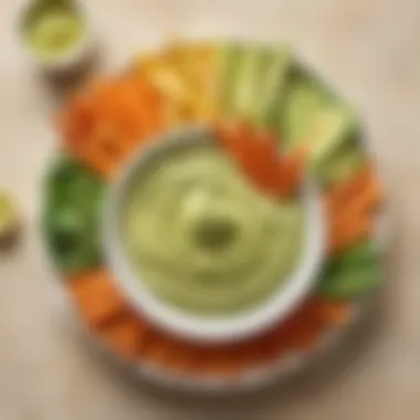 Creamy Avocado Dip with Veggie Sticks