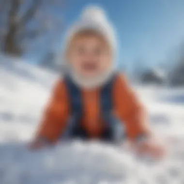 Child enjoying homemade snow