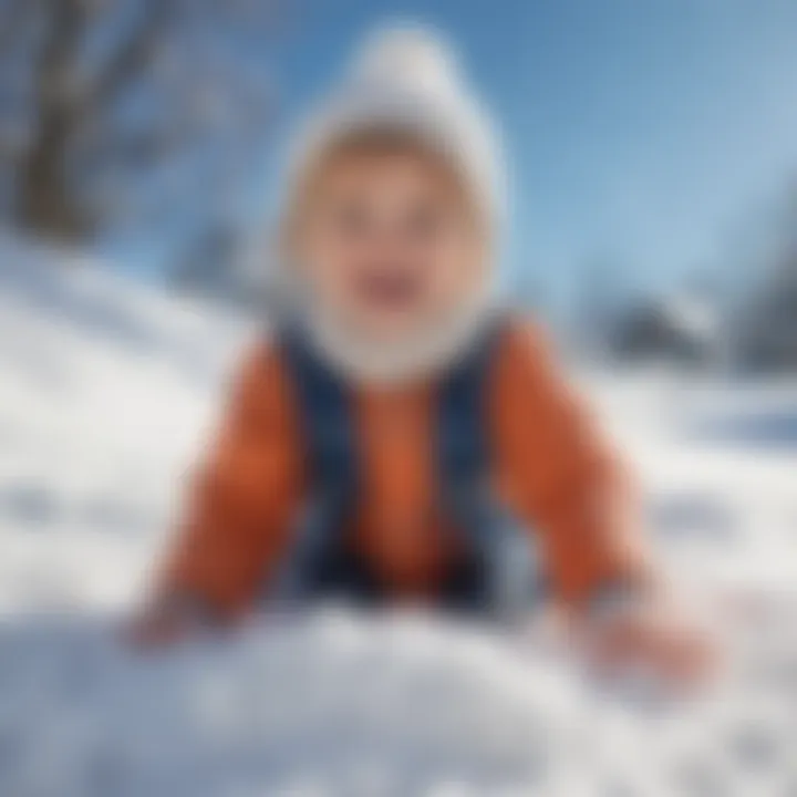 Child enjoying homemade snow