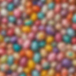 Colorful Easter eggs filled with craft supplies