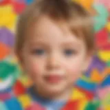 Colorful paper collage created by toddlers