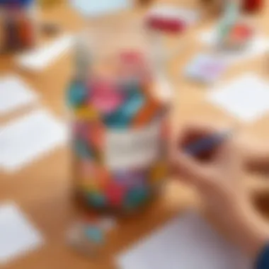 Gratitude Note Jar Craft Assembling a jar filled with gratitude notes