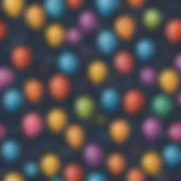 Colorful math-themed balloons with equations