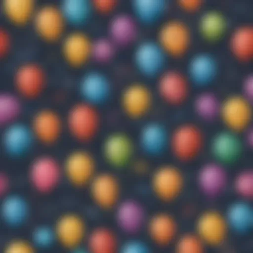 Colorful math-themed balloons with equations