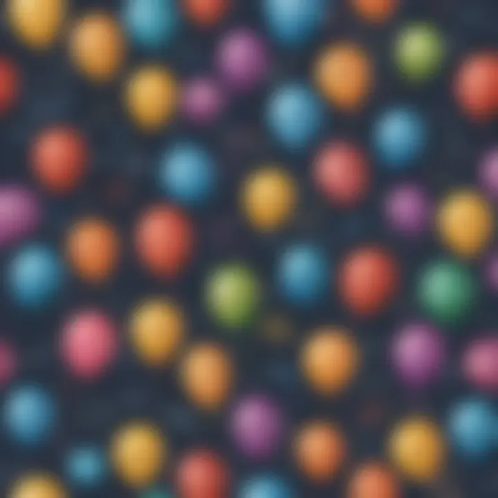Colorful math-themed balloons with equations