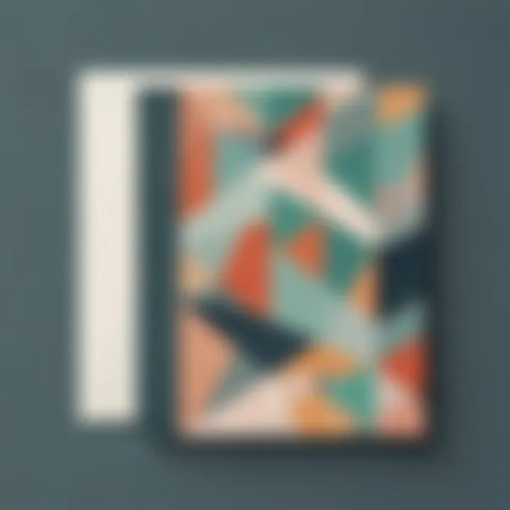 Modern minimalist thank you card with geometric patterns