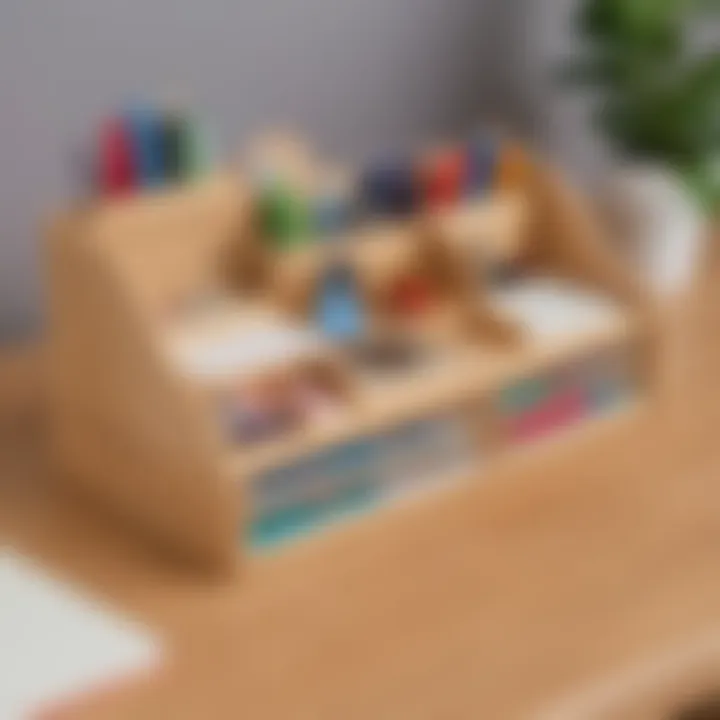 Personalized wooden desk organizer as a gift for school staff member