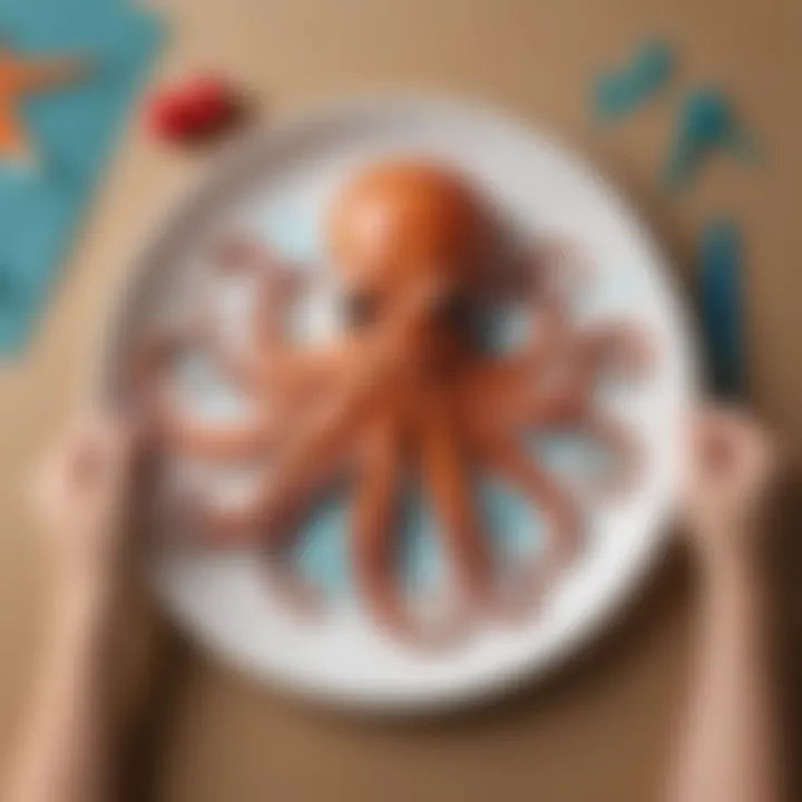 Finished paper plate octopus masterpiece