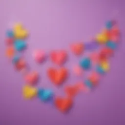 Colorful paper heart garland for Mother's Day decoration