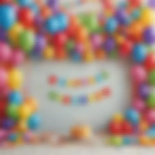 Vibrant birthday decorations with balloons and streamers