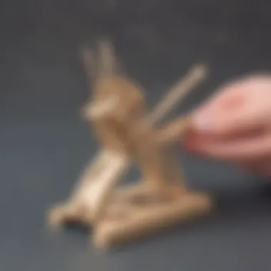 Creative STEM project involving child designing and testing a mini catapult